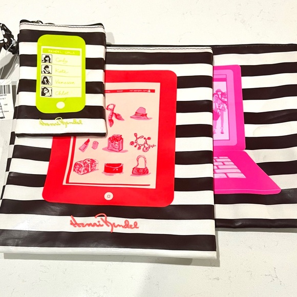 VTG Iconic Henri Bendel TO GO TECH SET, NWT, 3 Bag Set: Phone, iPad, & Laptop - Picture 3 of 13